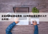 企业的网站建设费用（公司网站建设费计入什么科目）